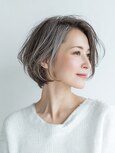 40代50代60代　白髪ぼかし丸みショート