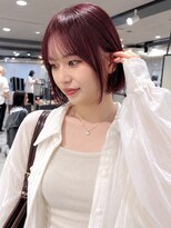 ツキ 横浜店(tuki)&nbsp;横浜でブリーチなしダブルカラー【ワインレッド】