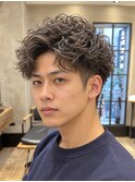 ツイストスパイラルパーマショートレイヤーマッシュツーブロック