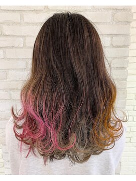 ロンド 表参道店(Lond) MIXデザインカラー＊インナーカラー＊グレー＊ピンク＊オレンジ