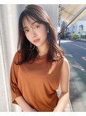 大人可愛い韓国風ミディアムヘア