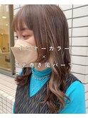 インナーカラー×コテ巻き風パーマ/デジタルパーマ10代20代30代