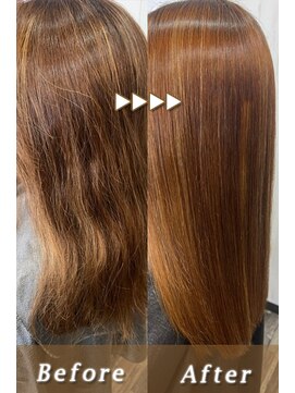 ヘアー リードレス(hair Re:dress) 柔らか美髪明るめブラウン髪質改善ストレート