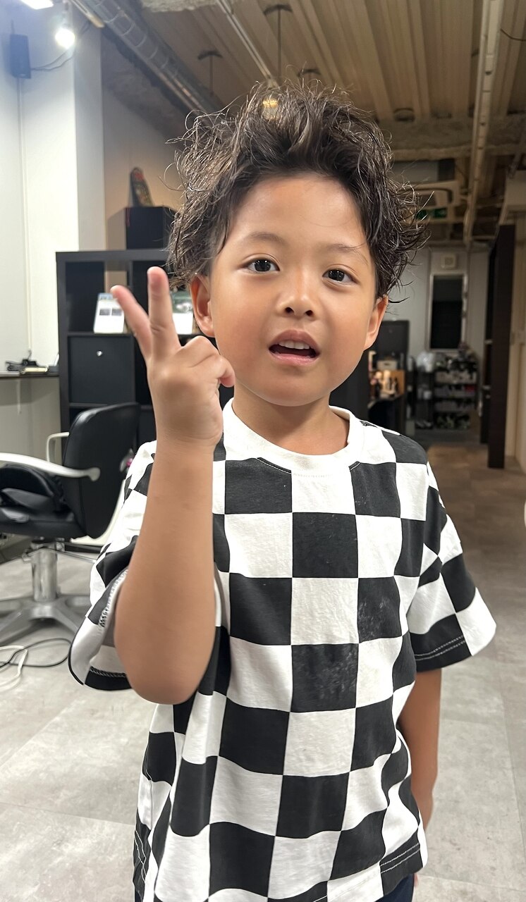 西区新町美容室☆roots☆キッズパーマ☆キッズモデル親子カット