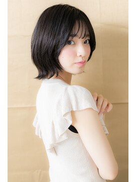 カバーヘア ブリス 戸田公園西口店(COVER HAIR bliss) アッシュブラック美髪外ハネボブウルフ308X戸田公園20代30代40代