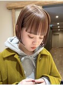 ショートボブタッセルボブ切りっぱなしボブハイトーンカラー韓国