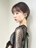 ノラギンザユー(NORA GINZA/U)&nbsp;丸みショートマッシュコンパクト黒髪ベージュショート前髪あり