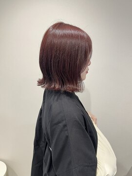 シンクショップ 梅田(THINK SHOP) ブリーチなしダブルカラー×ワインレッド