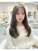 □ 韓国大宮顔周りレイヤーカットハッシュカットワンホンヘア