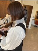 まとまりやすい♪ミニボブ×ベージュ
