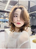 ウルフカット/レイヤー/韓国/センター分け/前髪/小顔/銀座