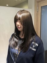 エイチ 梅田(H)&nbsp;ミルクティーベージュショートボブシースルーマッシュパーマ50代