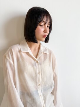 ビーヘアー 近鉄八尾店(Bee.hair) 40代50代ホワイトグレージュミニウルフタッセルボブハイライト