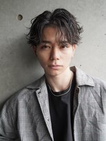 カライング(ing) スーツ短髪ツーブロック束感モテる黒髪シークレットパーマ流行