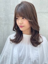 韓国風 フェザーバング シースルーバング 外ハネミディ【奥村】