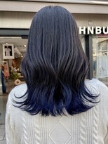 アクアオモテサンドウ(ACQUA omotesando)&nbsp;△ブリーチあり裾カラーグラデーションカラーブルーセミロング