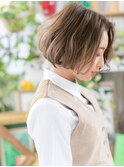 ★大人ハイライトくせ毛風ふわふわショートボブ20代30代40代★9!