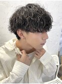 ツイストパーマ無造作パーマメンズマッシュ刈り上げツーブロック