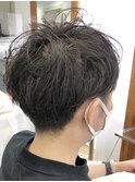 MEN'S HAIR &nbsp;センターパート　ツイストスパイラル　コンマヘア