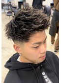 メッシュツイストジェットモヒカンスキンフェードアップバング