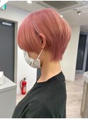 くびれショート.ショートカット.ハイトーンピンク.ペールピンク