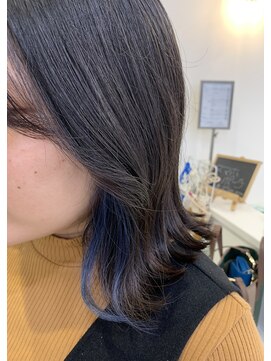 アロヘアー(Alo hair) ブルー×イヤリングカラー