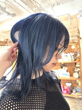 リジェール 鶴舞店 ロング×ネイビーブルー