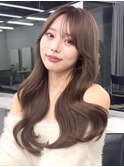 人気くびれヘア 韓国風レイヤーカット ワンホンヘア 顔周り