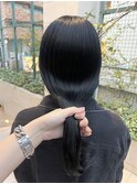ツヤ髪　就活へア　透明感黒染め