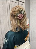 ハーフアップスタイル【柳澤優名】