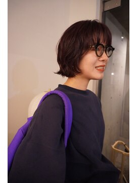 カシ 中目黒(CASI) ボルドーカラー/暖色系カラー/ボブパーマ/ミニボブ