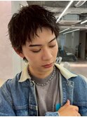 アップバングショート/ニュアンスパーマ/無造作マッシュ/黒髪3