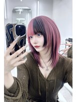 アマトウキョウ アユンチェ(AMA TOKYO×AYUNCHE)&nbsp;セクションデザインカラー×ミディアムウルフレイヤー