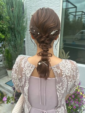 ビーチ ステラタウンまえ店(Beach) 編みおろし　玉ねぎヘア　結婚式お呼ばれヘアアレンジ