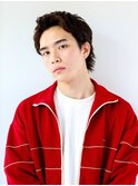メンズショート七三アップバング