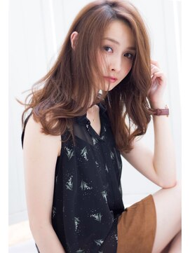 マリアバイアフロート(Maria by AFLOAT) フェザーロング,パーマ,ワンレンヴェールウェーブ,ボルドー