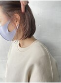 【インナーカラー/ケアブリーチ】ベージュピンク/ボブ