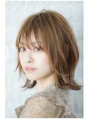 ピンクラベンダーピンクグラデーション赤髪クラシカルボブ