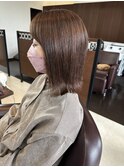 切りっぱなしボブ モノグレージュ