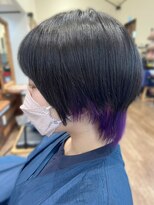 ヘアーレナータ 八王子(HAIR RENATA)&nbsp;20代30代大人可愛いインナカラーパープルソフトウルフ