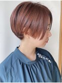 【morio原宿】オレンジブラウン　前下がりハンサムショート