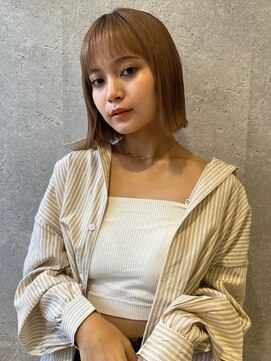 アース 三軒茶屋店(HAIR&MAKE EARTH) 三軒茶屋_レディース_ミディアム_ハイトーン_ブリーチ_ボブ_小顔