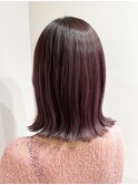 【ameri satomi】切りっぱなしボブ×バイオレットピンク