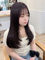 ネオリーブ クーロ(Neolive curro)&nbsp;韓国前髪顔周り×ハッシュレイヤー　暗めカラー/酸性ストレート