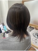 ミルクティーグレージュ×マッシュウルフ