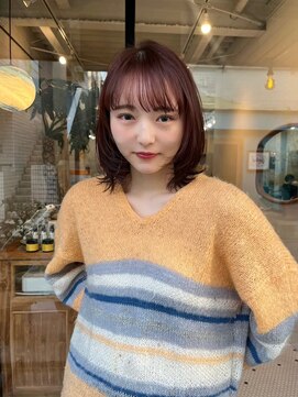 ヒュージ 表参道(huge) オリーブカラー×ミニボブ__ニュアンスカラー透明感Aラインボブ