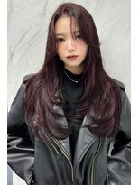 ランズ(LANDS) カシスピンク レイヤーカット 【韓国ヘア 大阪 梅田】