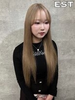 エスト 大阪梅田(EST) レミー100%/53cm☆シールエクステ60枚+ブリーチカラー