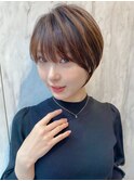 ミニウルフレイヤーカット顔周りカット前髪カットショート錦糸町