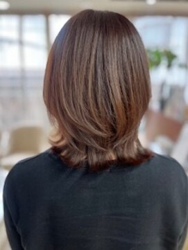 クオリス 上板橋店(QUALIS) ブリーチなし夏色秋色カラーピンクベージュミディアムレイヤー